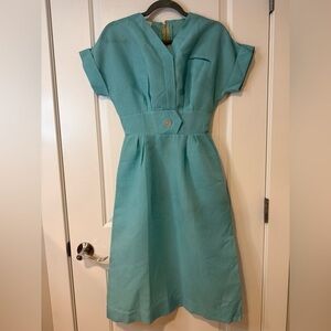 Vintage Pale Blue 1960s Short Sleeve Dress